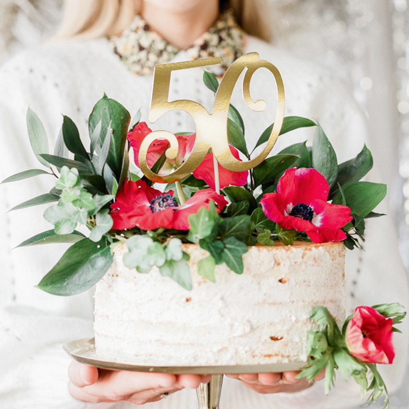 Topper na tort rocznica ślubu 50 złote